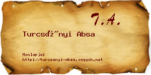Turcsányi Absa névjegykártya